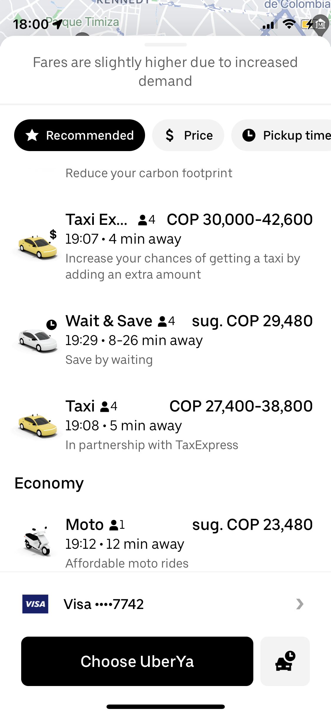 Uber界面展示