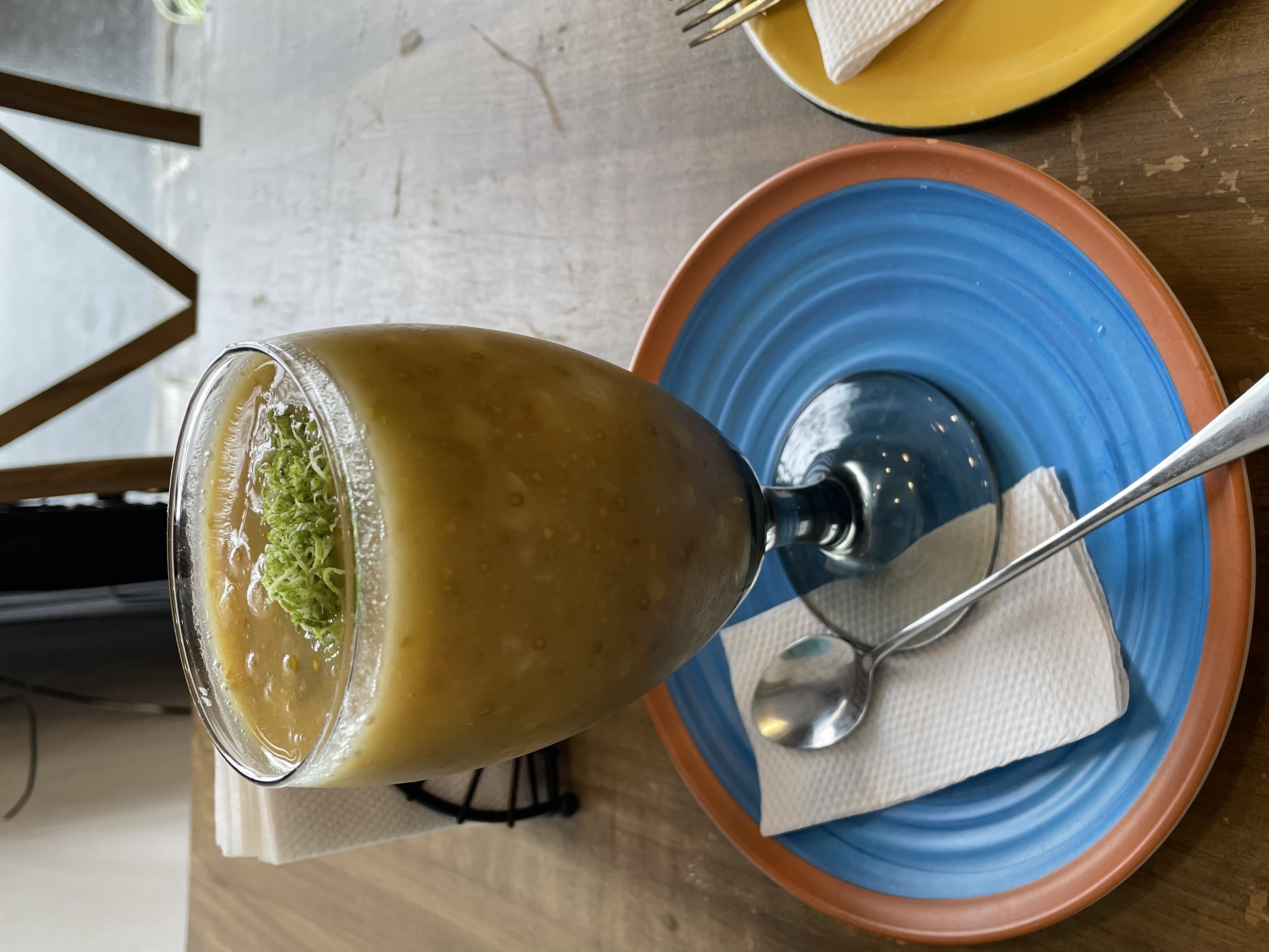 Champus 4/5 prepared with corn, pineapple, lulo, panela and spices such as cinnamon and cloves